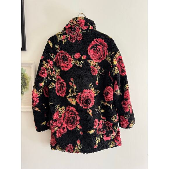 ANTHROPOLOGIE Ett:Twa Winter Roses Sherpa Coat Size Small - Picture 7 of 9